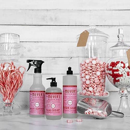 Sink-side bottle of Mrs. Meyer's Peppermint soap for kitchen or bath.