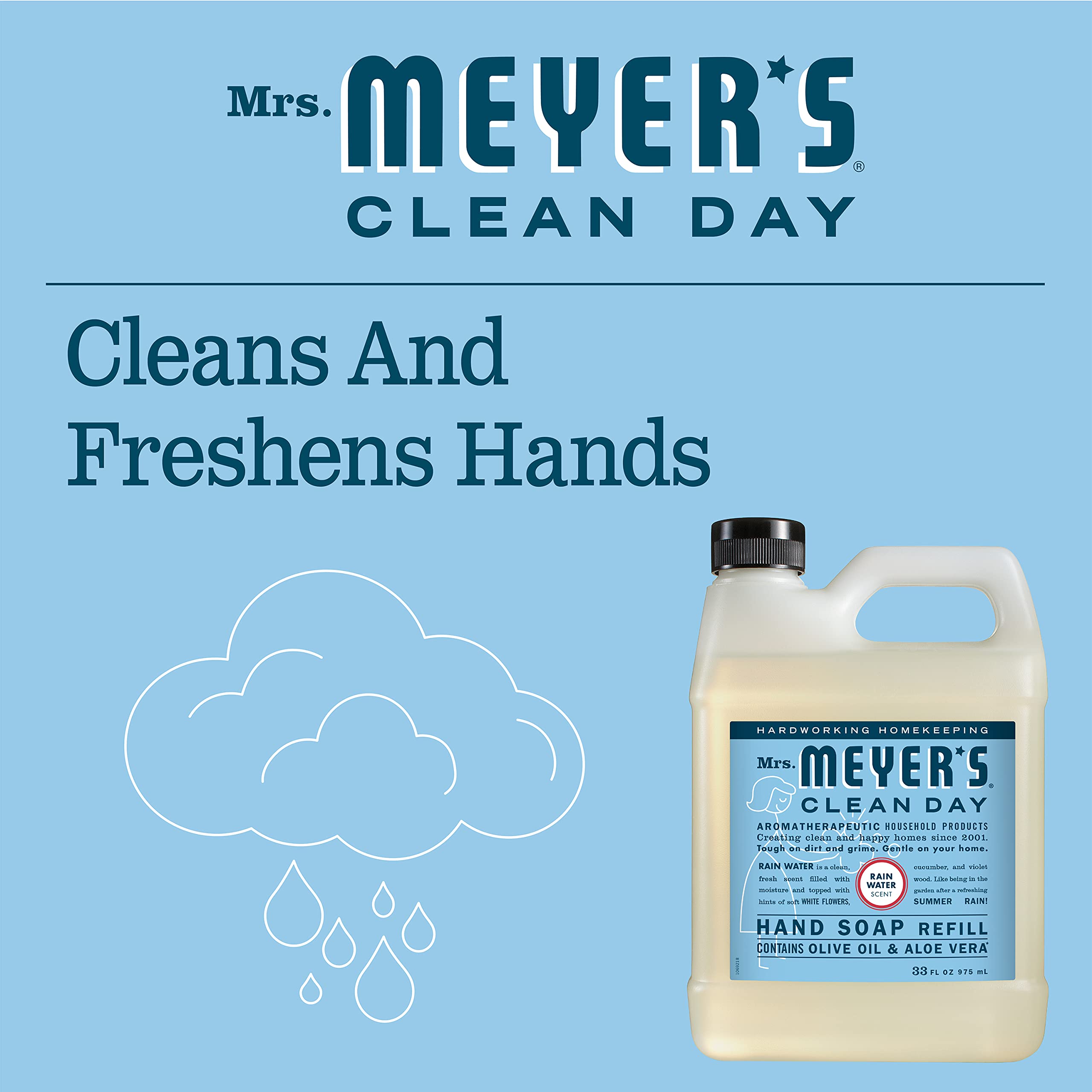 Mrs. Meyer's Clean Day Rainwater soap texture close-up shows rich lather.