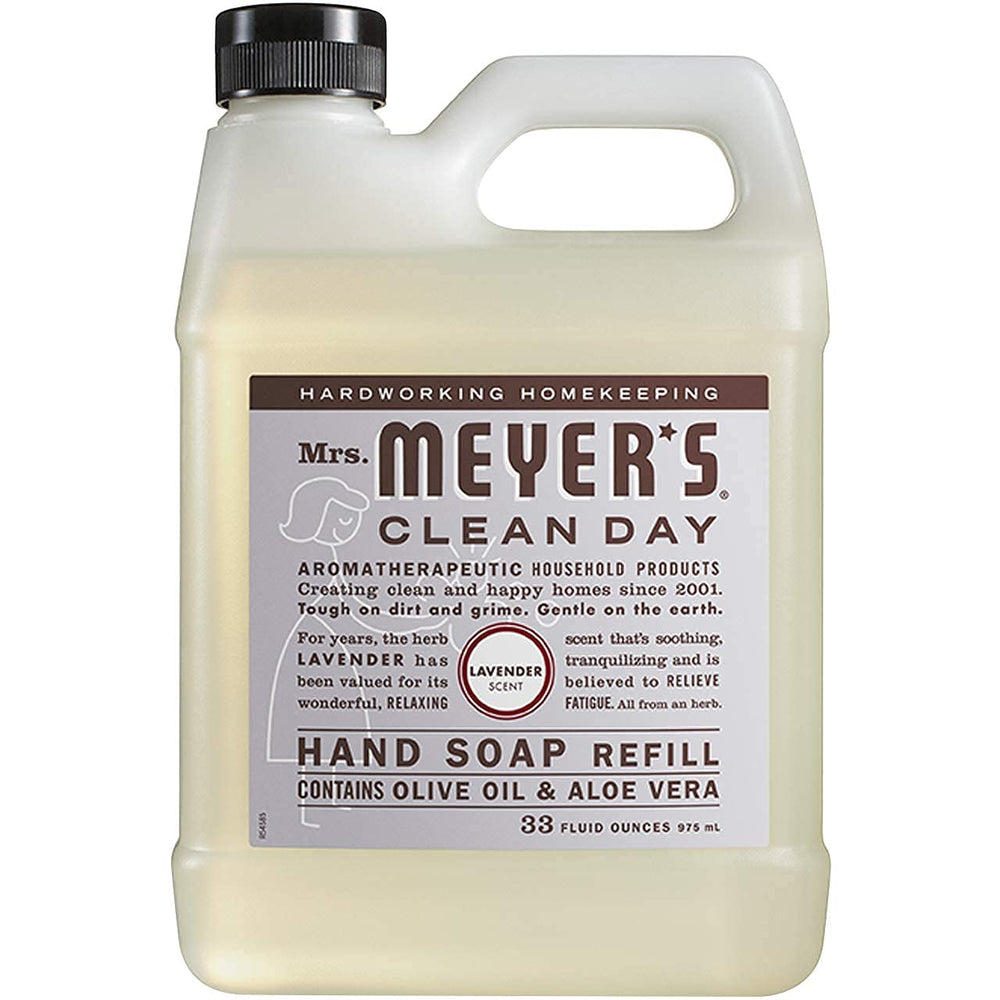 Six-pack refill cartons from Mrs. Meyer's Clean Day ready for busy households.