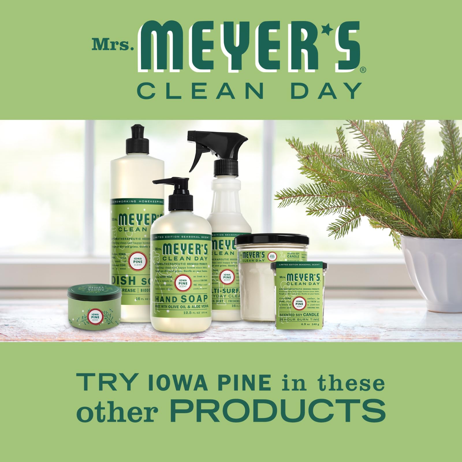 Eco-friendly packaging from Mrs. MEYER'S Snowdrop emphasizes sustainability while keeping sinks fresh.