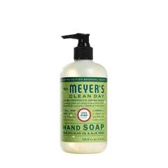 Close-up of Mrs. MEYER'S Snowdrop soap lather reveals creamy texture with aloe and olive oil.