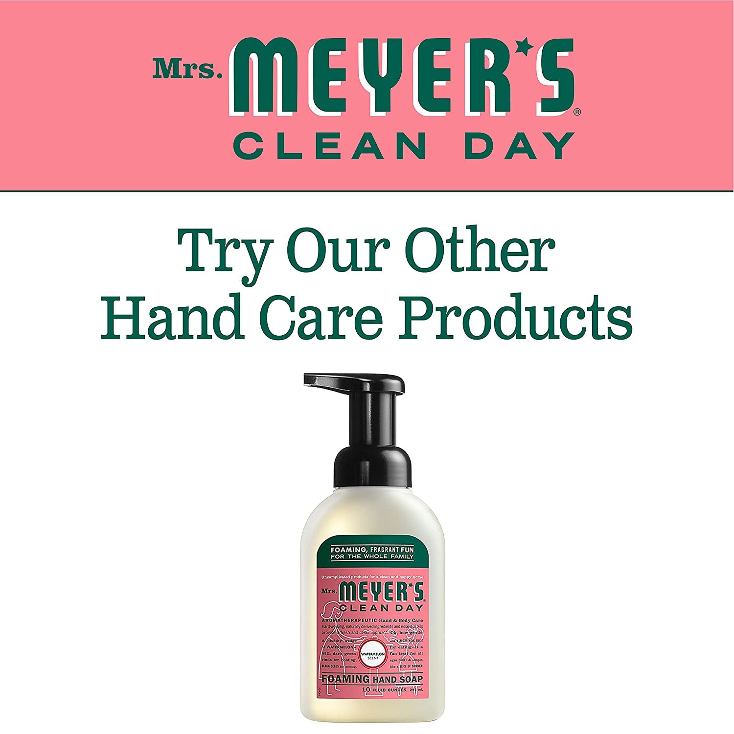 Mrs. Meyer's cruelty-free logo on the bottle signals an ethical choice.