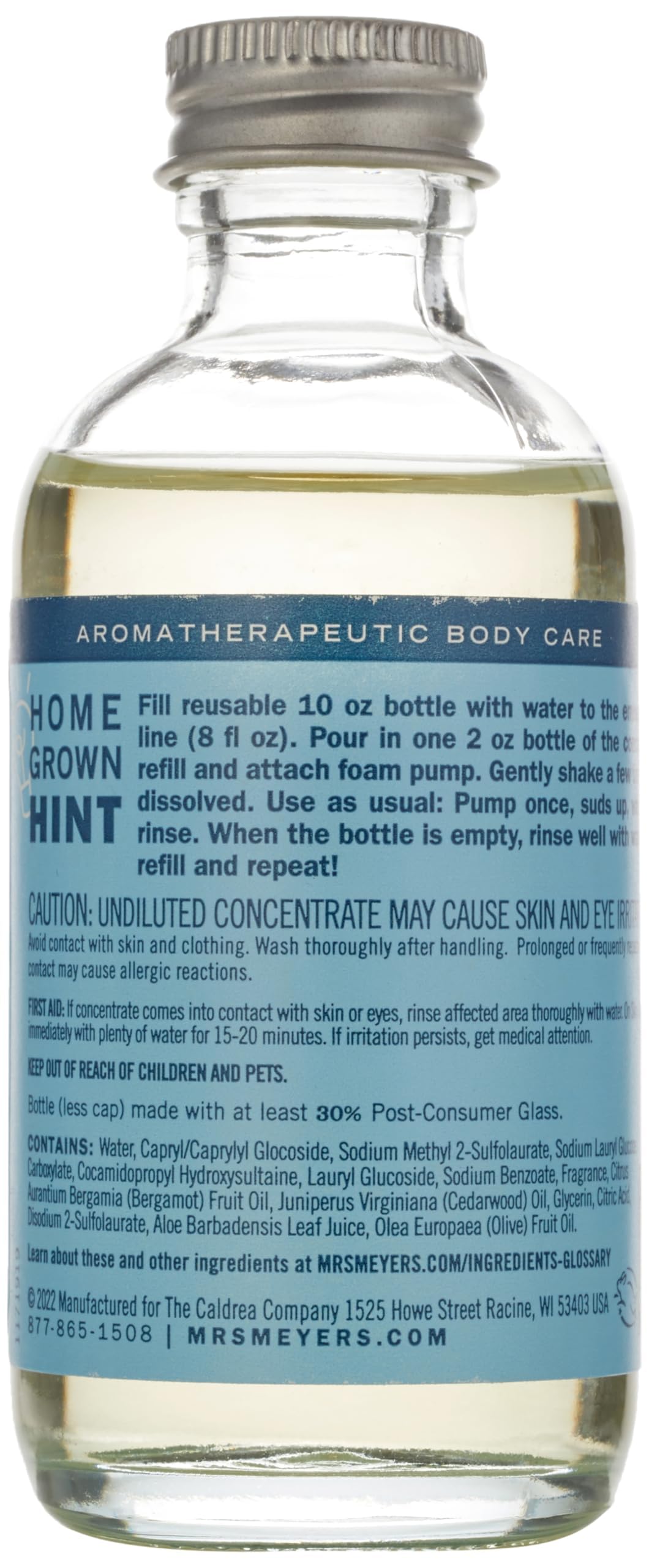 Close-up of Mrs Meyer's Foaming Hand Soap Starter Kit at sink for easy hand washing