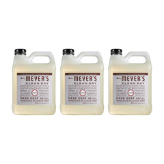 Mrs. Meyer's Lavender hand soap bottle on the sink for gentle cleansing.