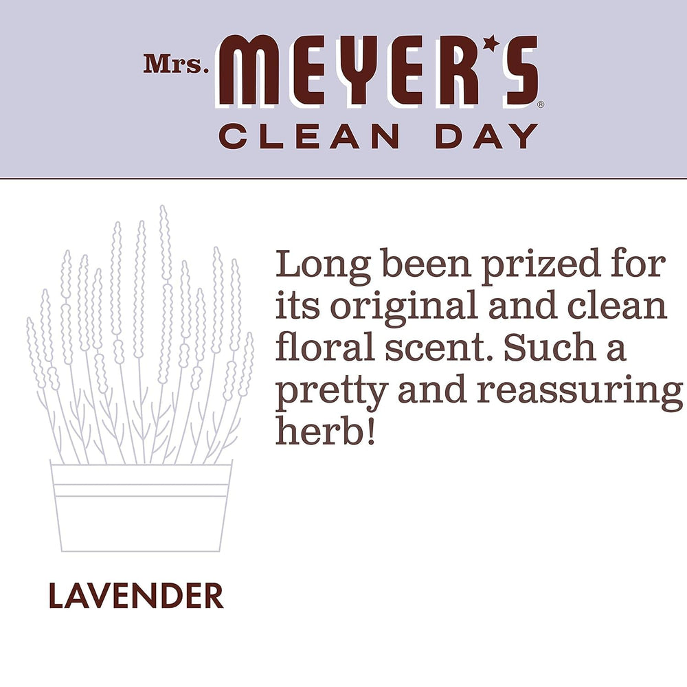 Lathering hands with Mrs. Meyer's Lavender soap releasing calming scent.