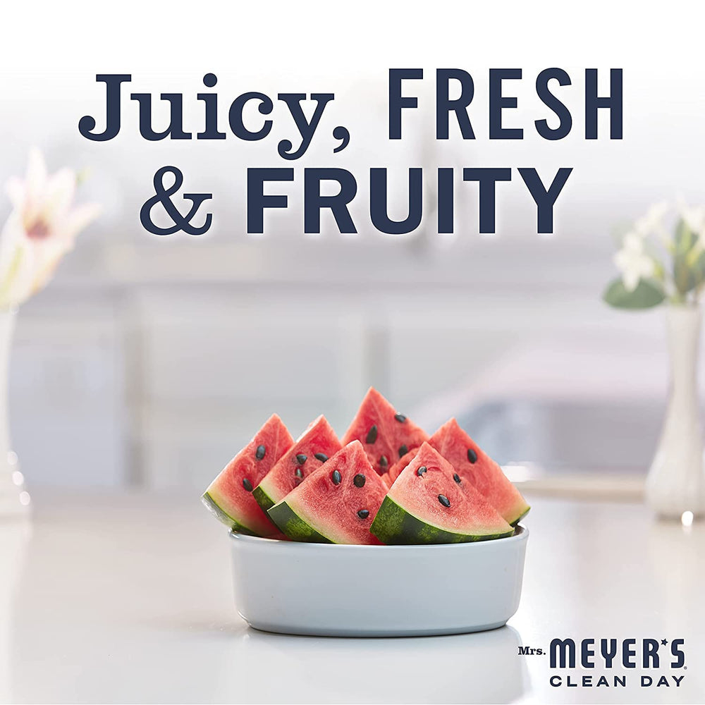 Six-pack of Mrs. Meyer's hand soap suitable for shared spaces.