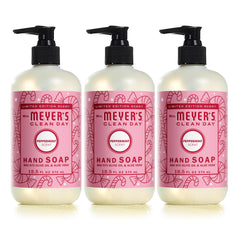 Mrs. MEYER'S Peppermint hand soap bottle offers a refreshing cleansing experience