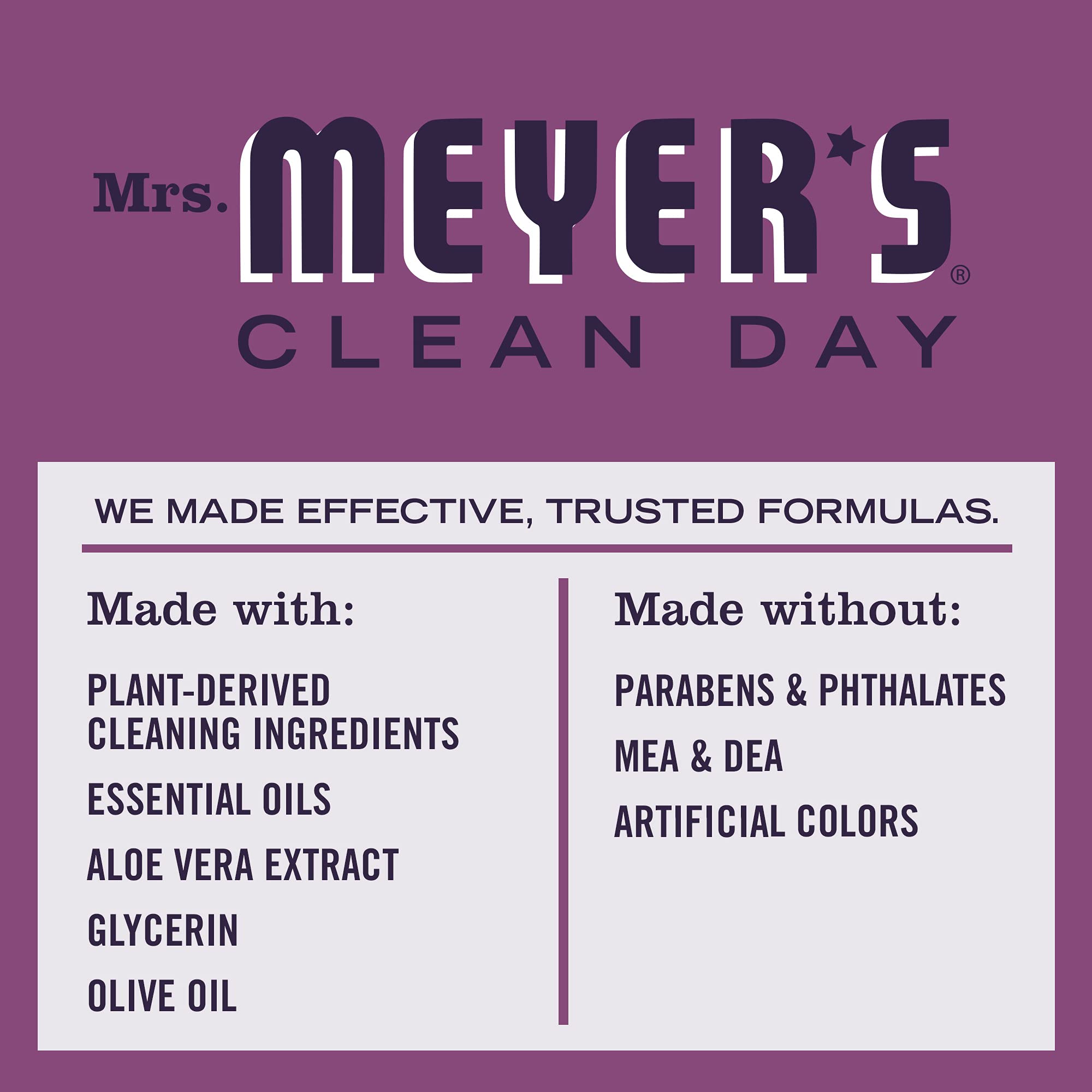 Cruelty-free badge visible on Mrs. Meyer's Plum Berry packaging