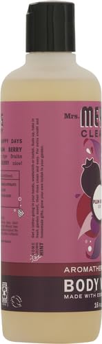 Label highlights aloe vera and oils in Mrs. Meyer’s formula