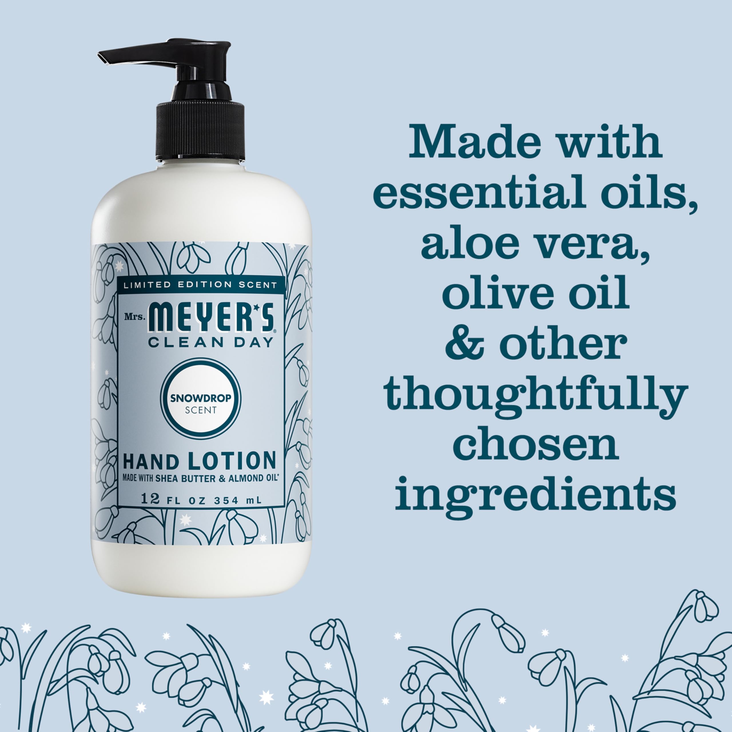 Hands receiving Snowdrop lotion application after washing.