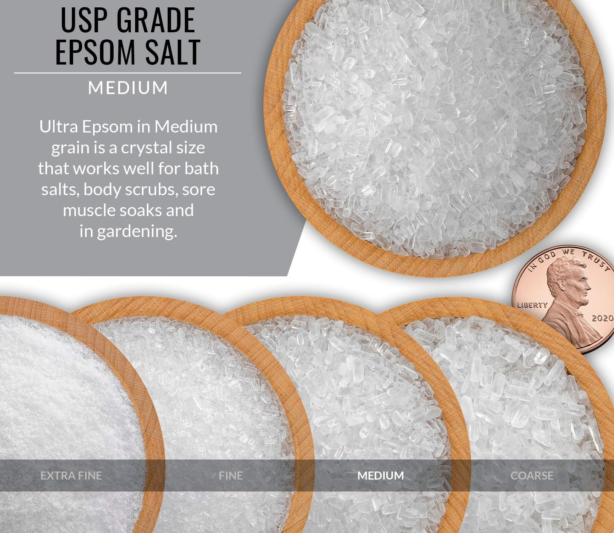 MS Finechem Epsom Salt close-up on smooth skin after a foot soak and care