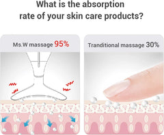 Ms.W enlarged massage head glides along contours for neck comfort.