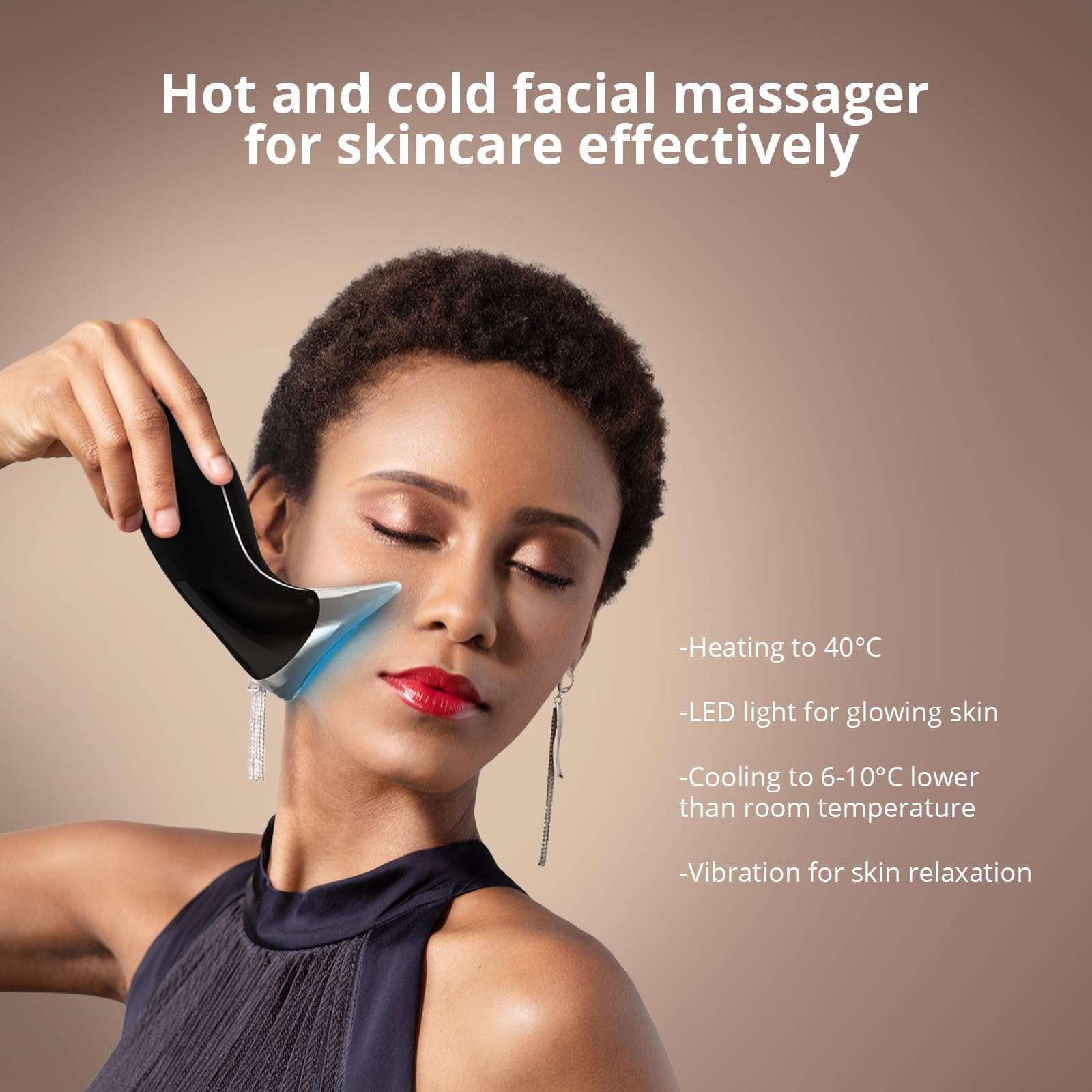 Ms.W red light therapy device with vibration, aids serum absorption.