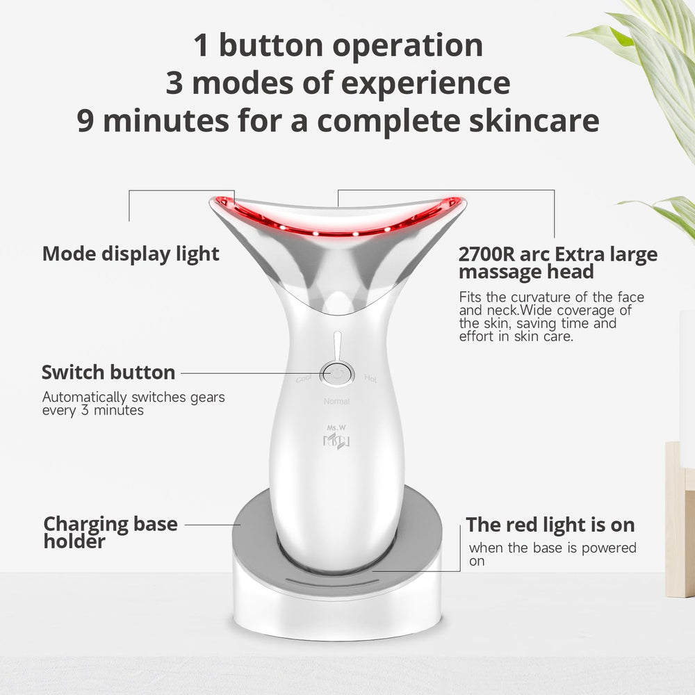 Ms.W red light neck massager cooling mode helps soothe under-eye area.
