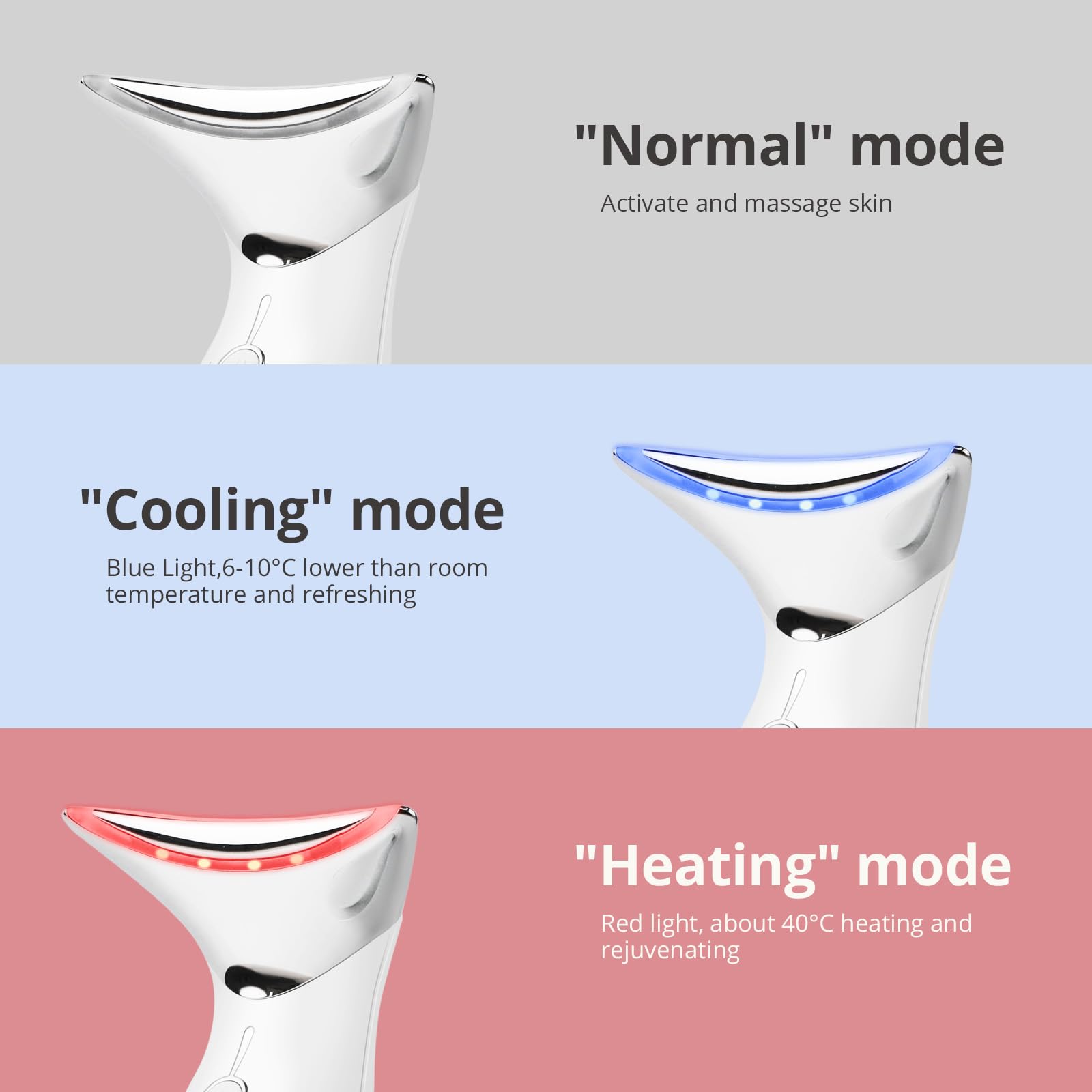 Ms.W red light neck massager side view held for precise handling.