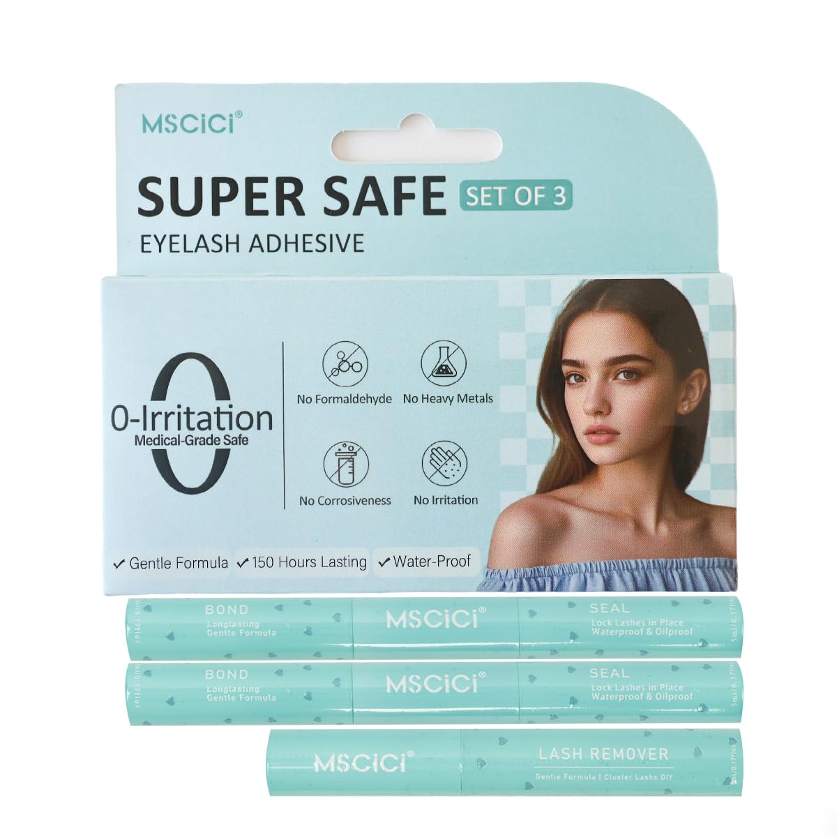 MSCICI cluster lash glue seal dual-action system for a flawless finish
