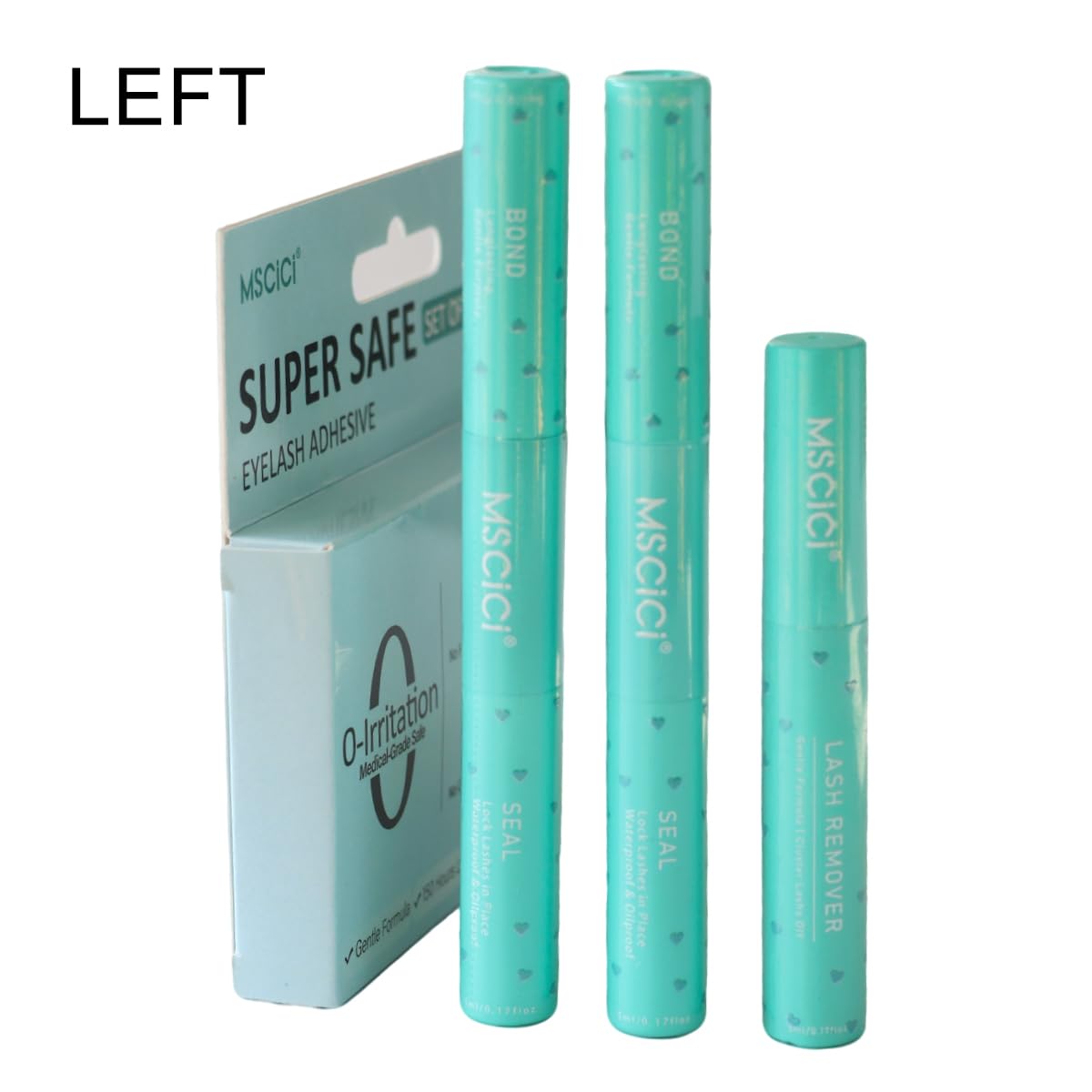 MSCICI lash glue kit packaging showing a complete three-in-one system