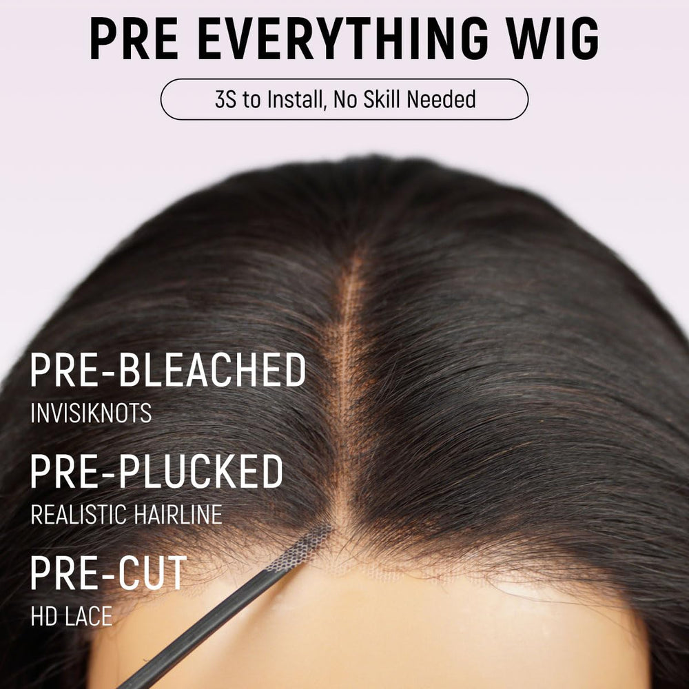 mscoco Wear and Go 6x5 HD lace closure closeup shows natural hairline and pre-bleached knots