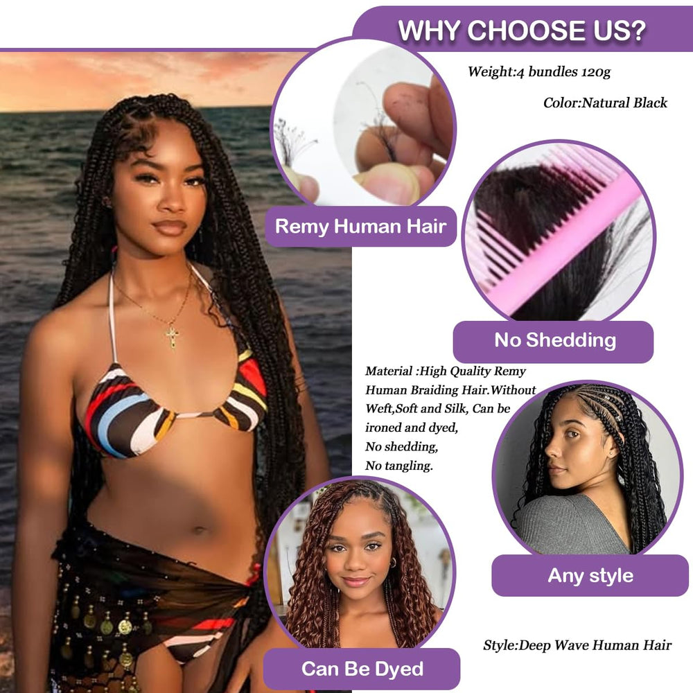 MsDanna boho braids deep wave hair for versatile styling.