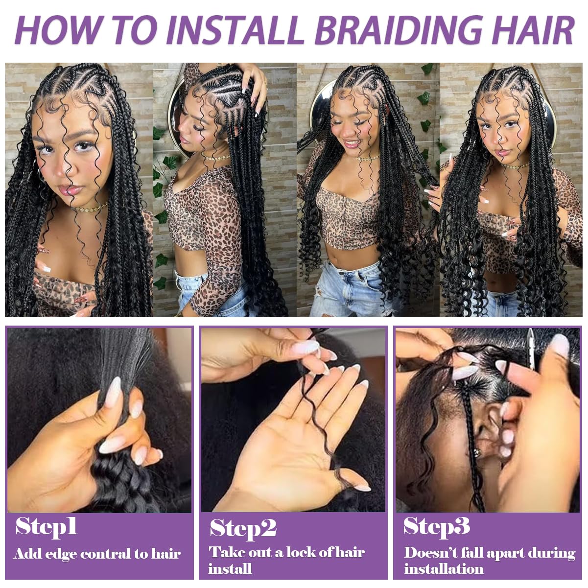 MsDanna Brazilian virgin bulk hair with silky texture.