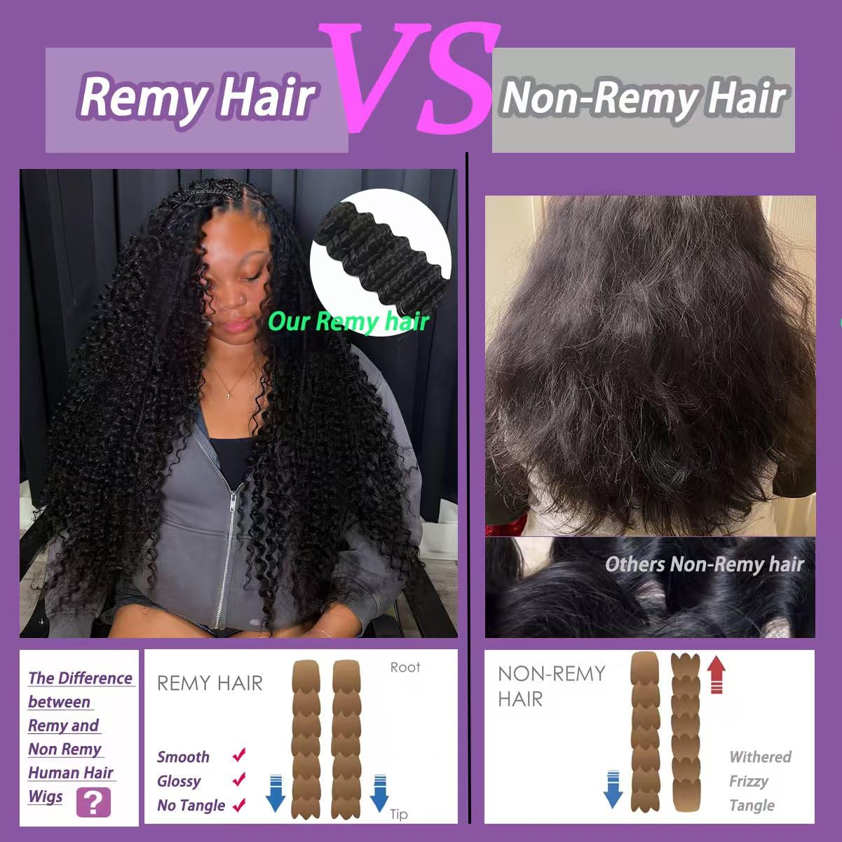 MsDanna knotless braids deep wave hair with natural movement.