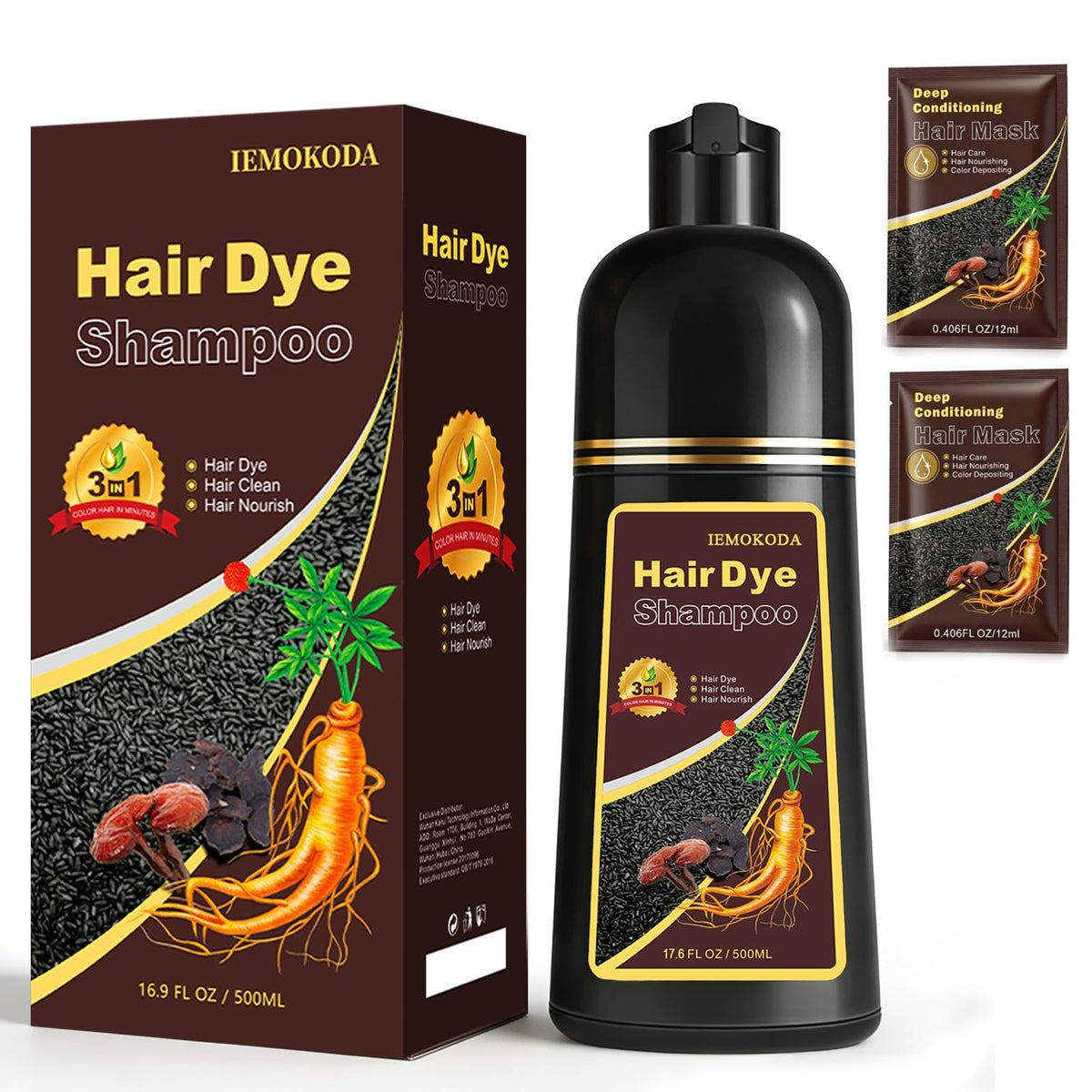 Msktasy Burgundy shampoo bottle showcasing rich color for gray coverage