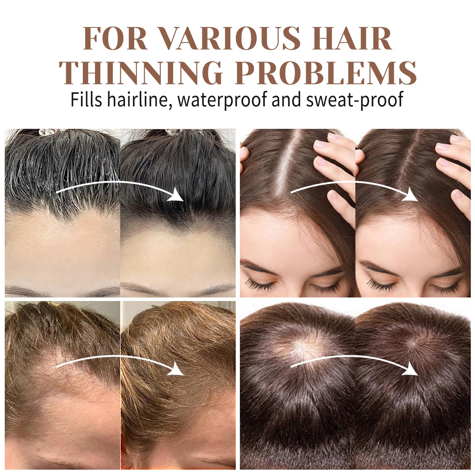 Targeting roots between hair strands with MSMEESUYA Hairline Powder