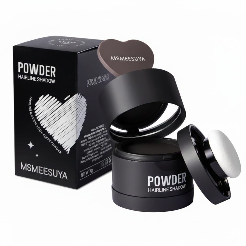 MSMEESUYA Hairline Powder bottle shows quick root touch up and natural color matching