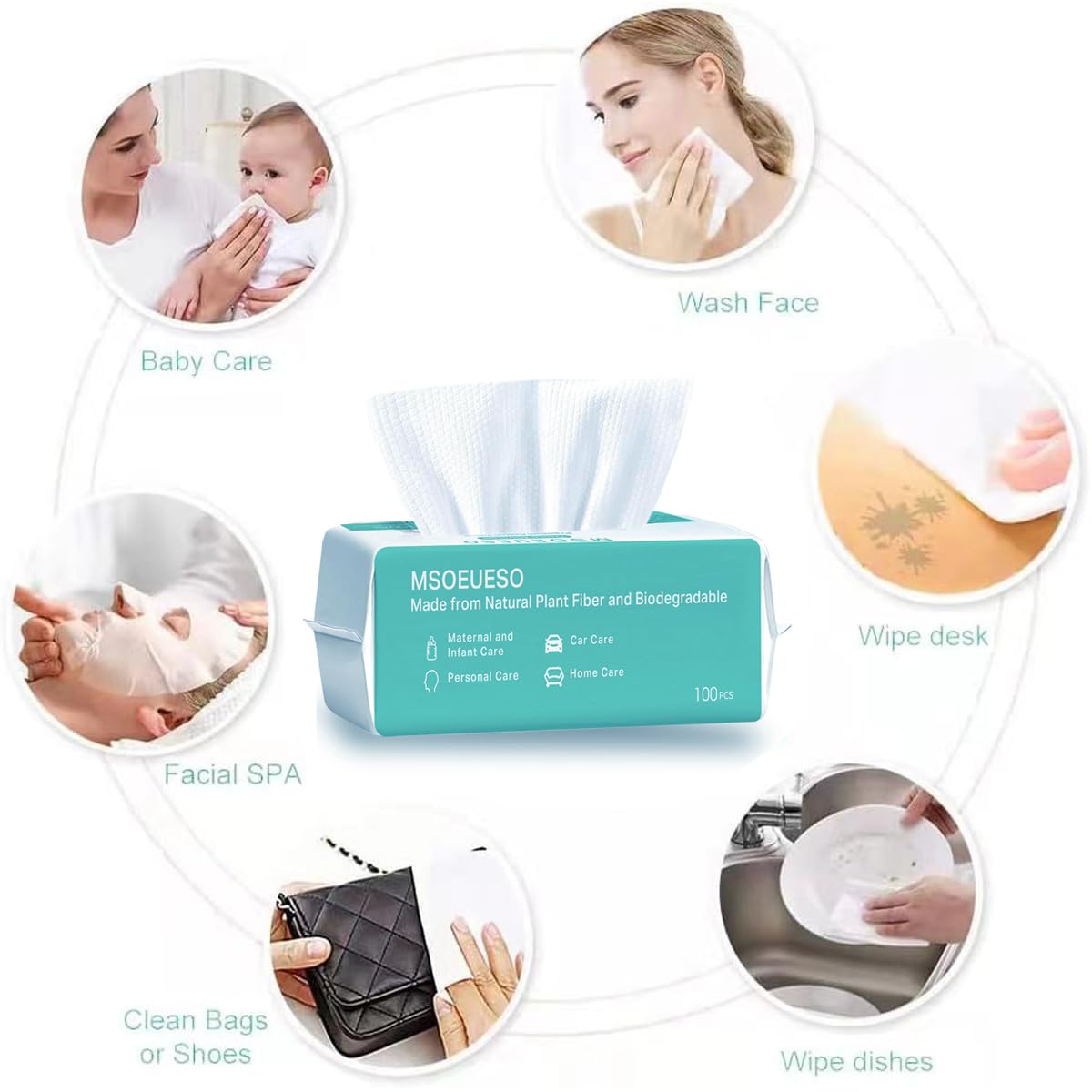 MSOEUESO cotton tissues for sensitive skin offering soft, lint-free cleaning