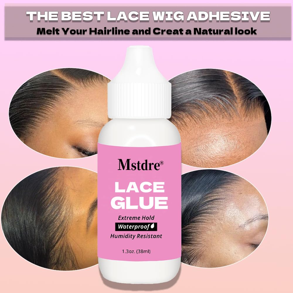 MSTDRE 1.3 oz wig glue packaging ideal for quick secure wig applications