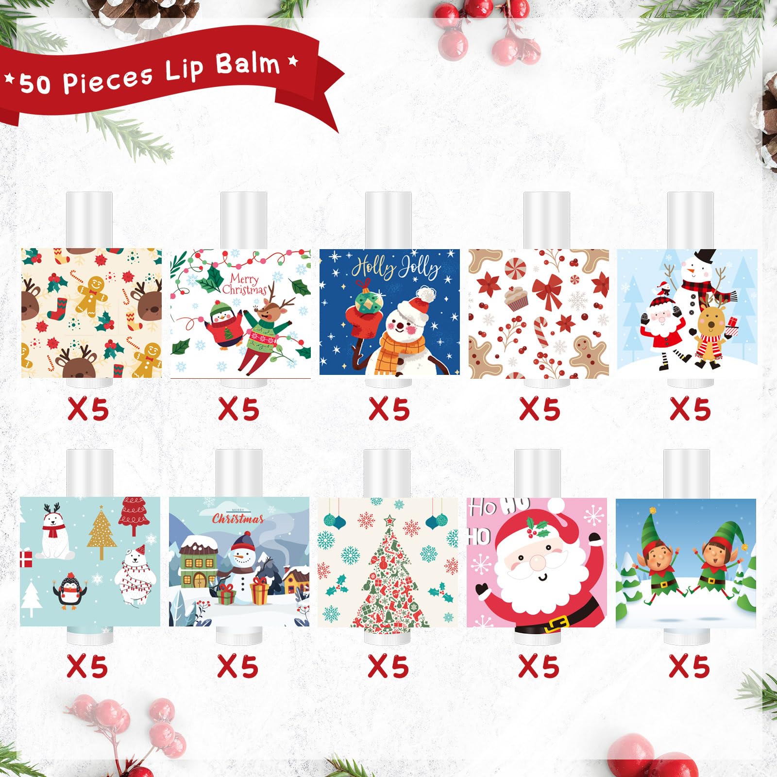 MTLEE lip balm flavors collection with five festive flavors for lips