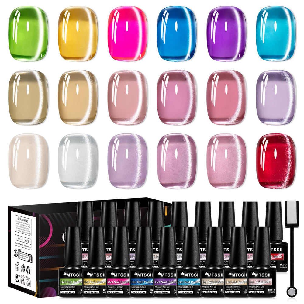 MTSSII Jelly Cat Eye Polish colors palette for vibrant at-home nail art