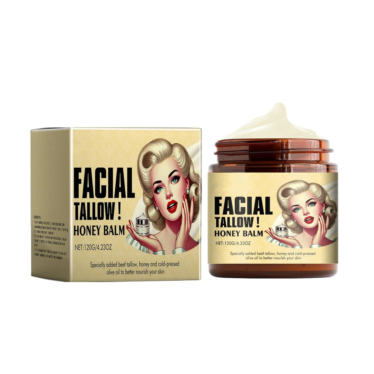 MUBSEOTH whipped beef tallow honey balm in a jar for smooth hydration