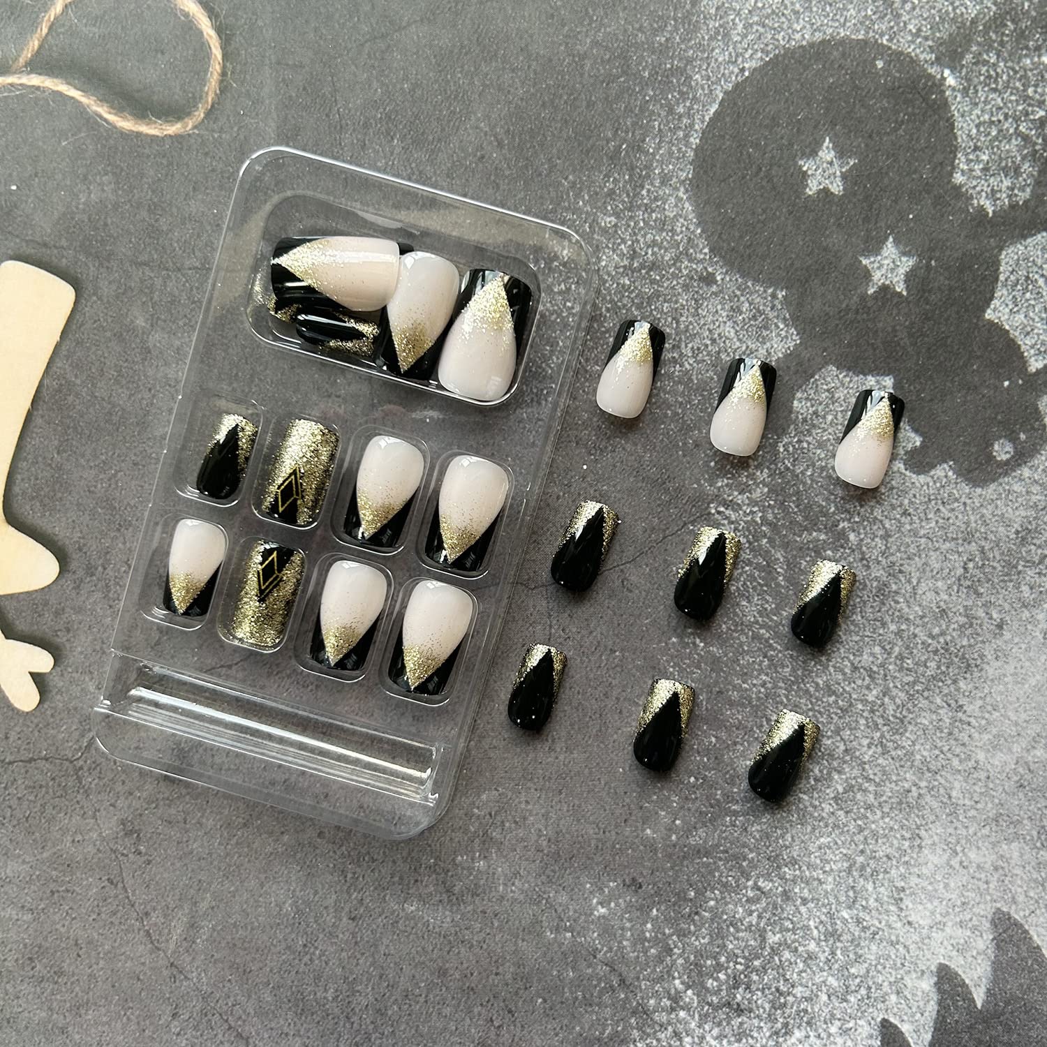Much Hotter nails include a file for shaping and glue stickers for secure wear.