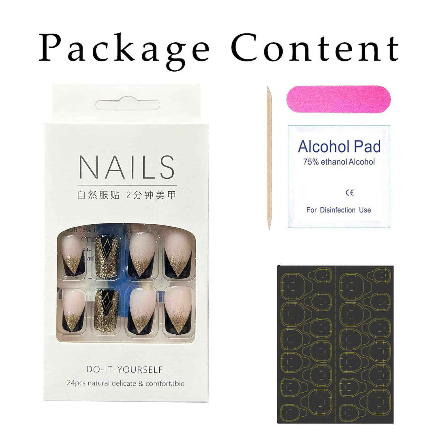 Much Hotter alcohol pads help prep nails before fitting the tips.