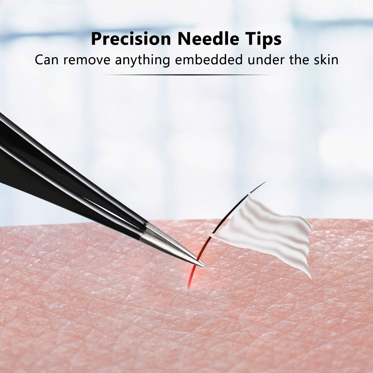 Mudder 3Pcs Tweezers ingrown-hair remover yellow tip for precise work.