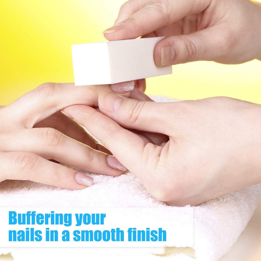 Mudder buffer block for false nails helps tidy nail tips