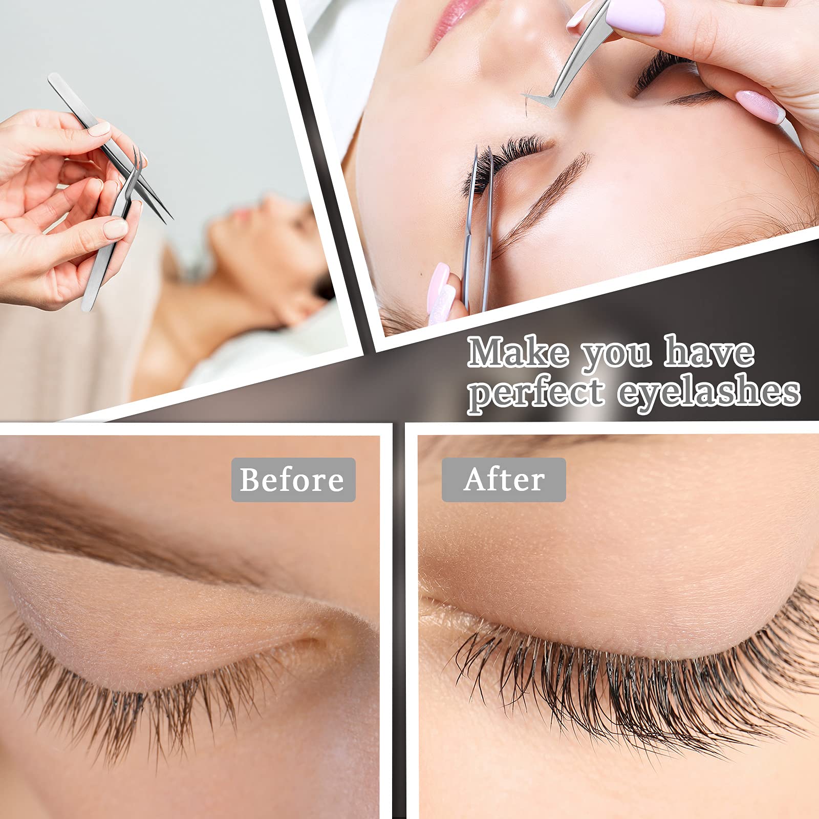 Mudder stainless steel tweezers with sandblasted surface for durability and smooth handling