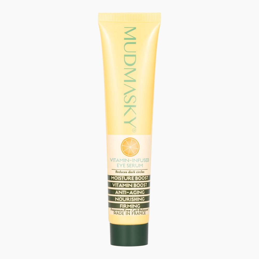 Mudmasky Vitamin-Infused Eye Serum bottle close-up showing premium packaging and nutrient-rich formula