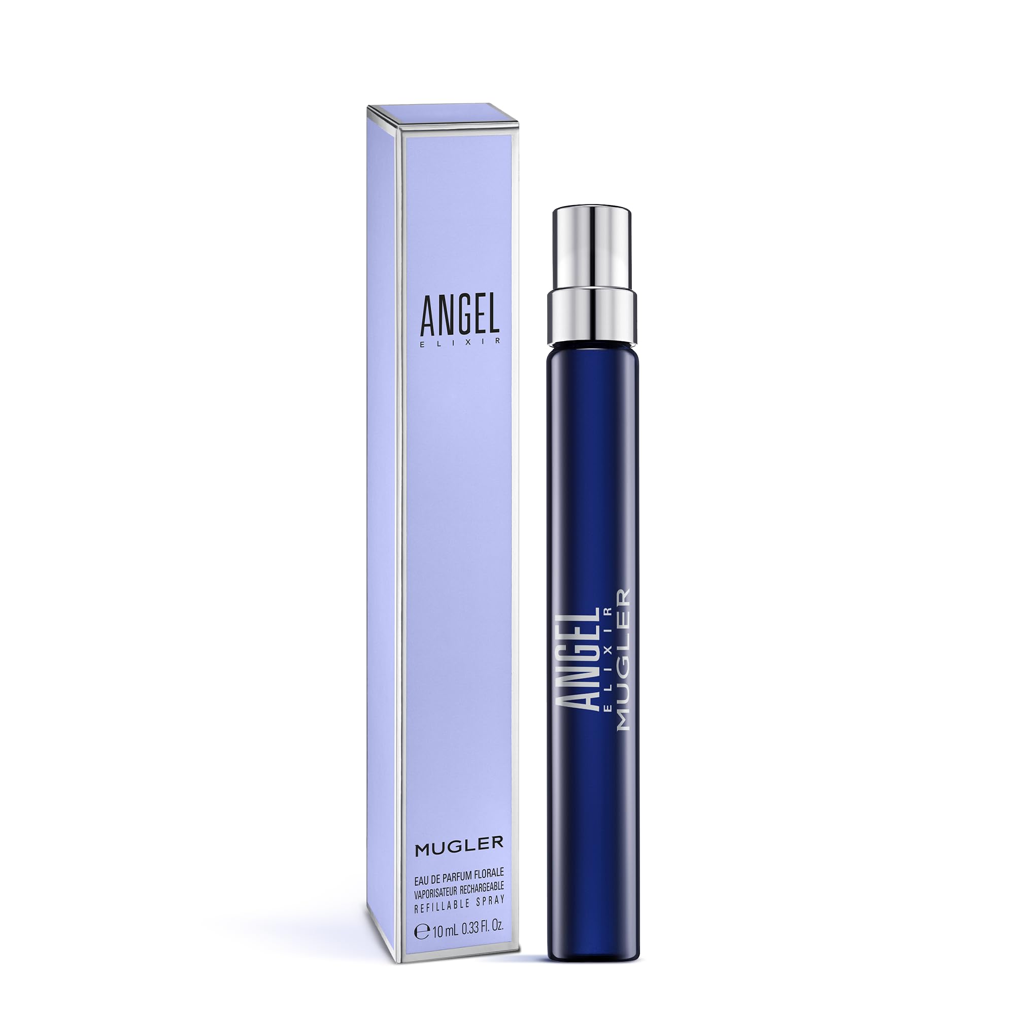 Mugler Angel Elixir floral notes bouquet, highlighting orange blossom and jasmine for daytime wear.