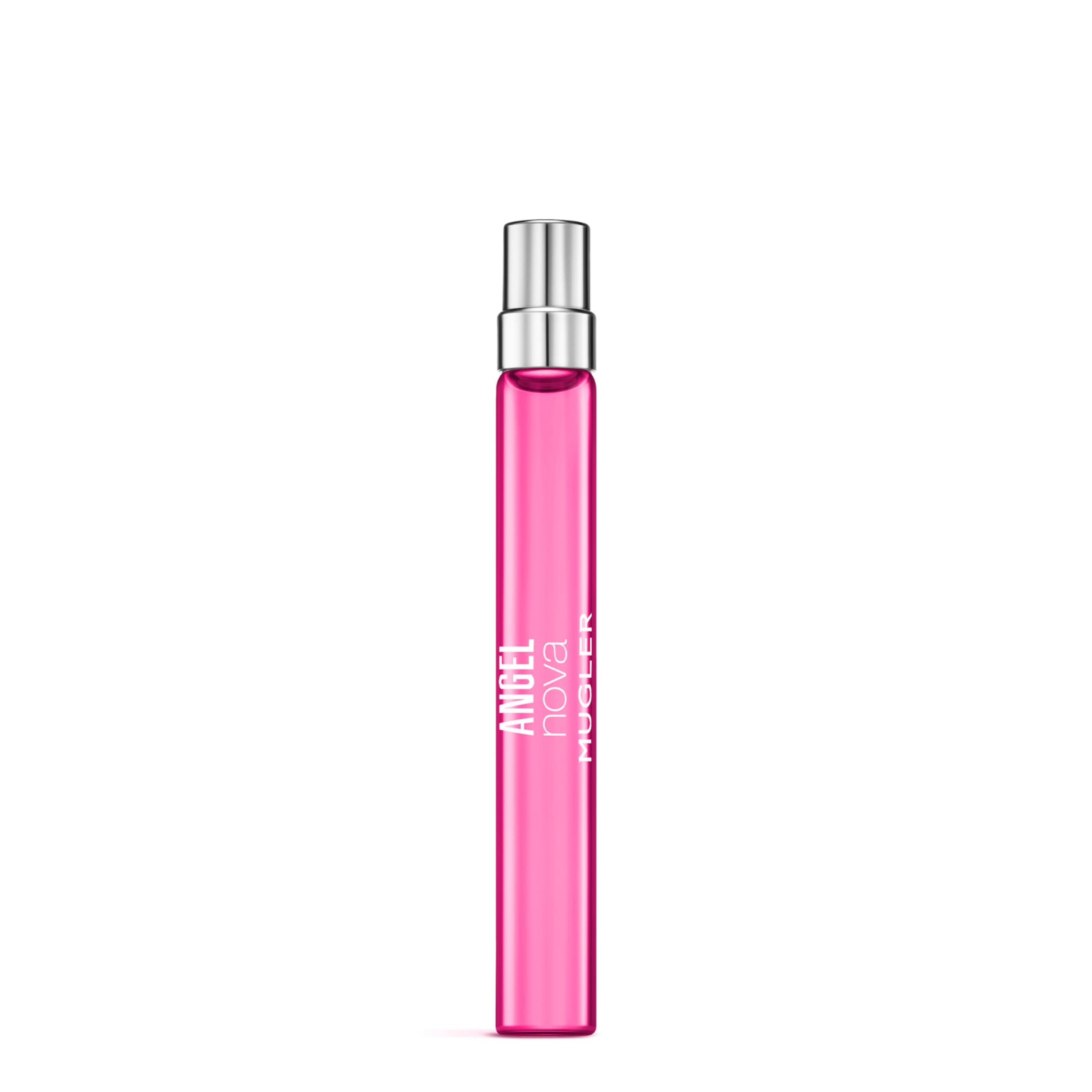 Mugler Angel Nova bottle front displays vibrant fragrance for day-to-night wear.