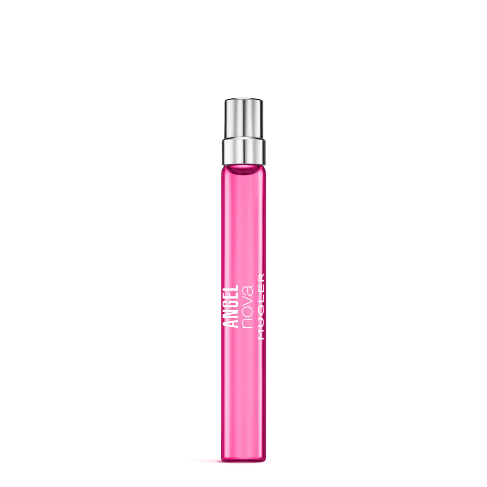 Mugler Angel Nova bottle front displays vibrant fragrance for day-to-night wear.