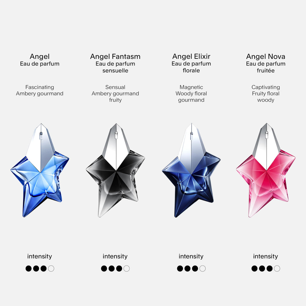 MUGLER Angel Nova Damascena rose closeup, suggesting sensual warmth and elegance