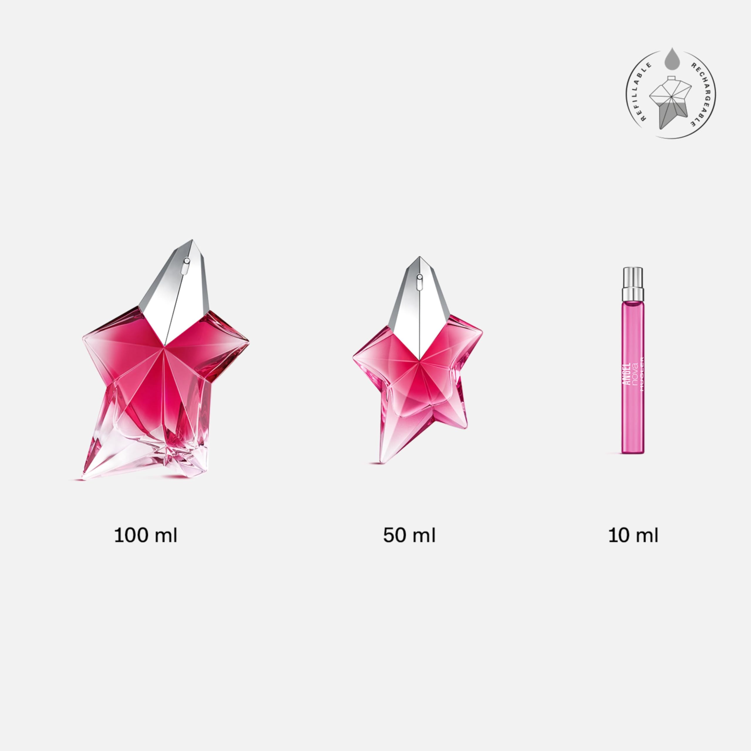 Mugler Angel Nova rose detail emphasizes Damascena note and feminine allure.