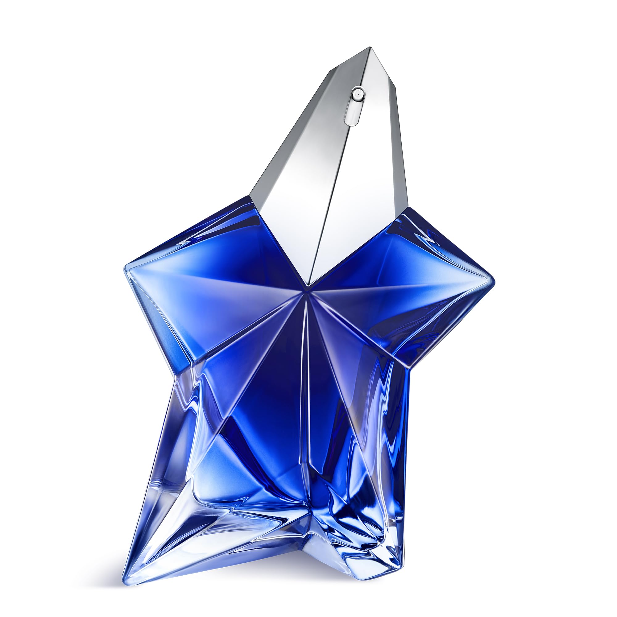 Mugler Angel Stellar bottle stand displays the fragrance with a premium vanity touch.