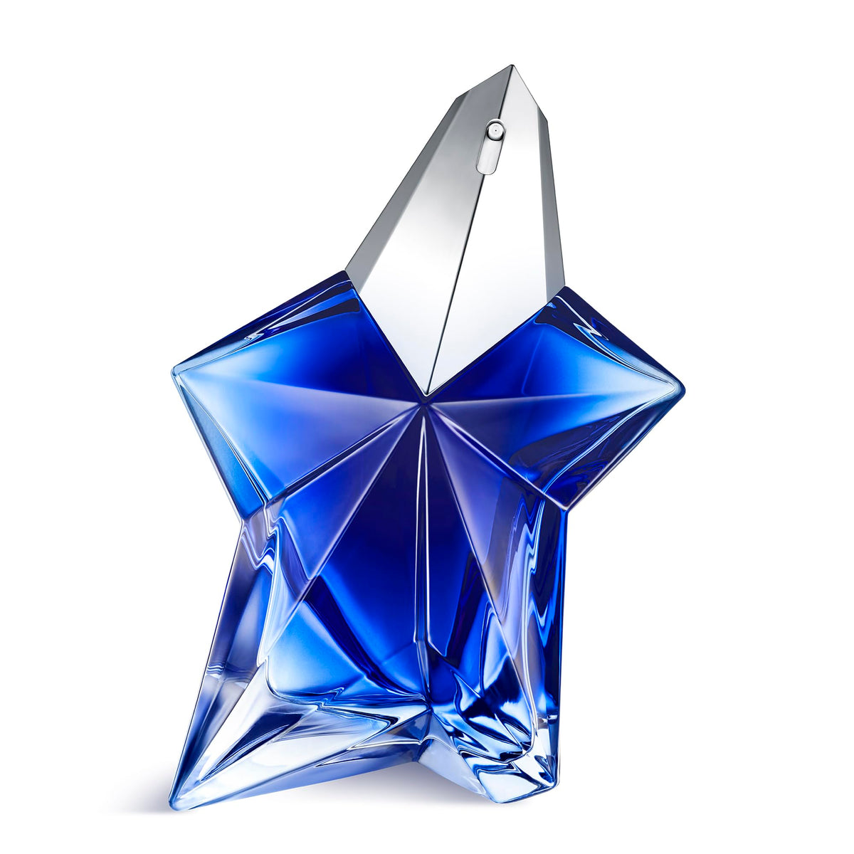 Mugler Angel Stellar bottle stand displays the fragrance with a premium vanity touch.