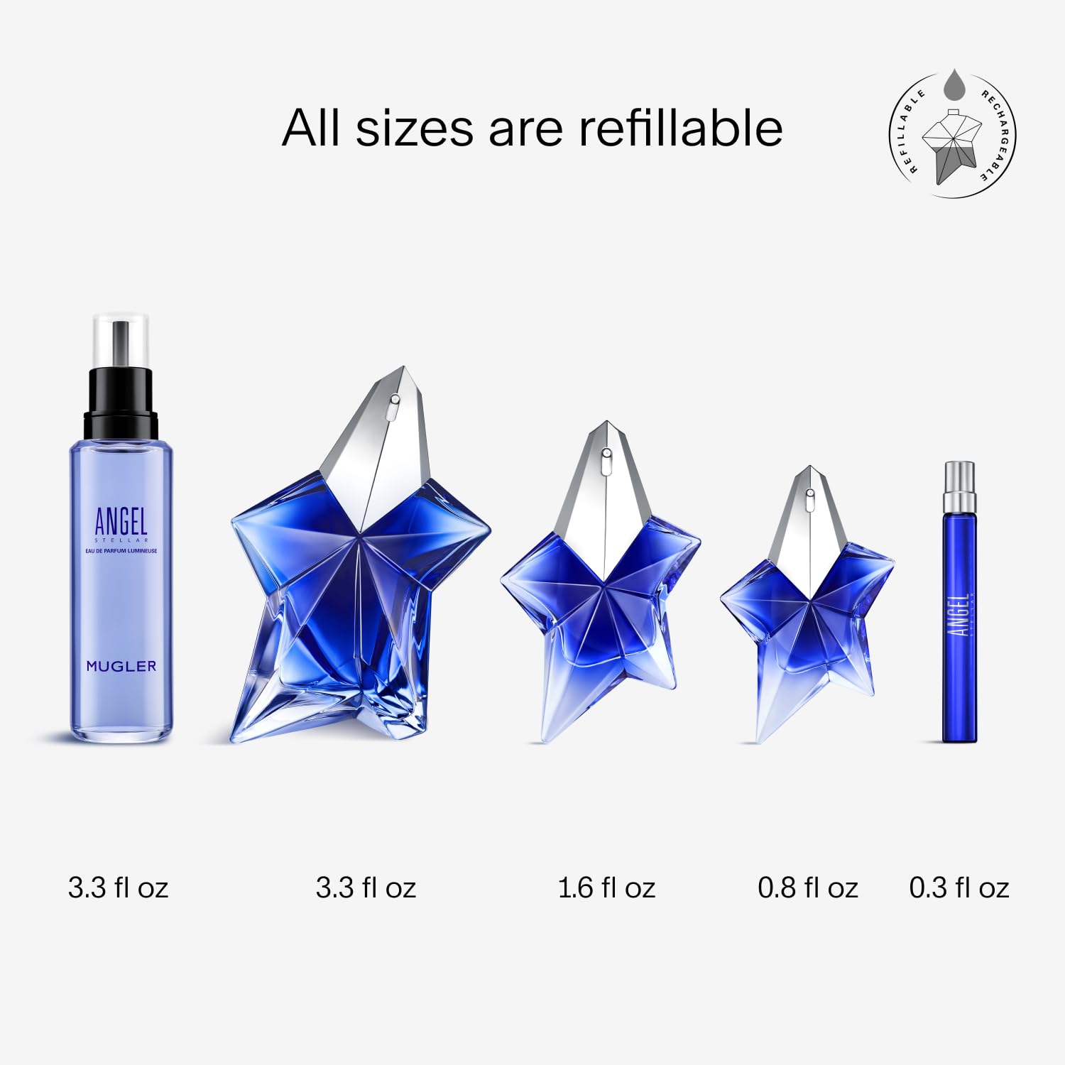 Mugler Angel Stellar woody-accord grounds the fragrance with sophistication
