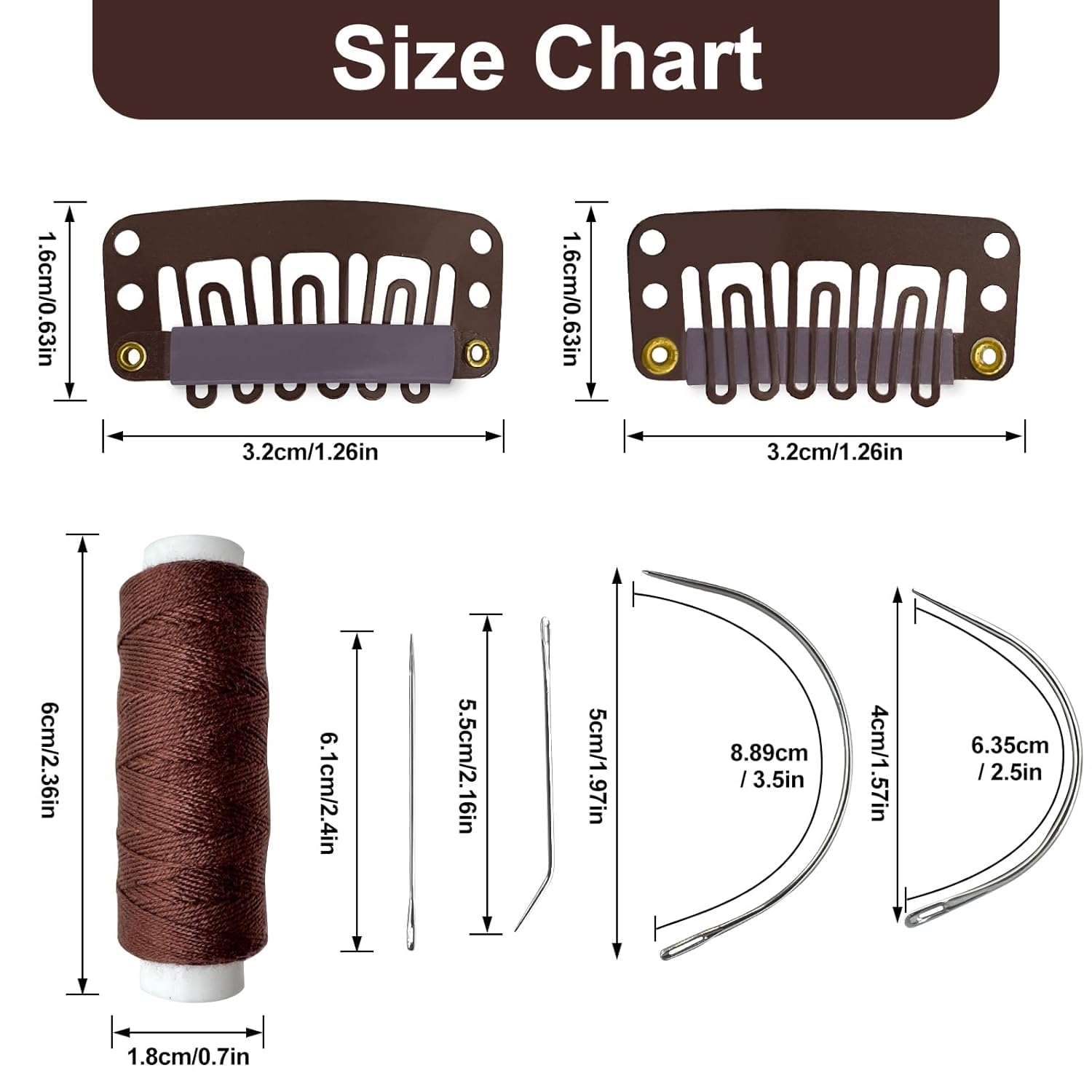 MUIIGOOD 6-teeth U-shape wig clip provides strong grip without slipping.