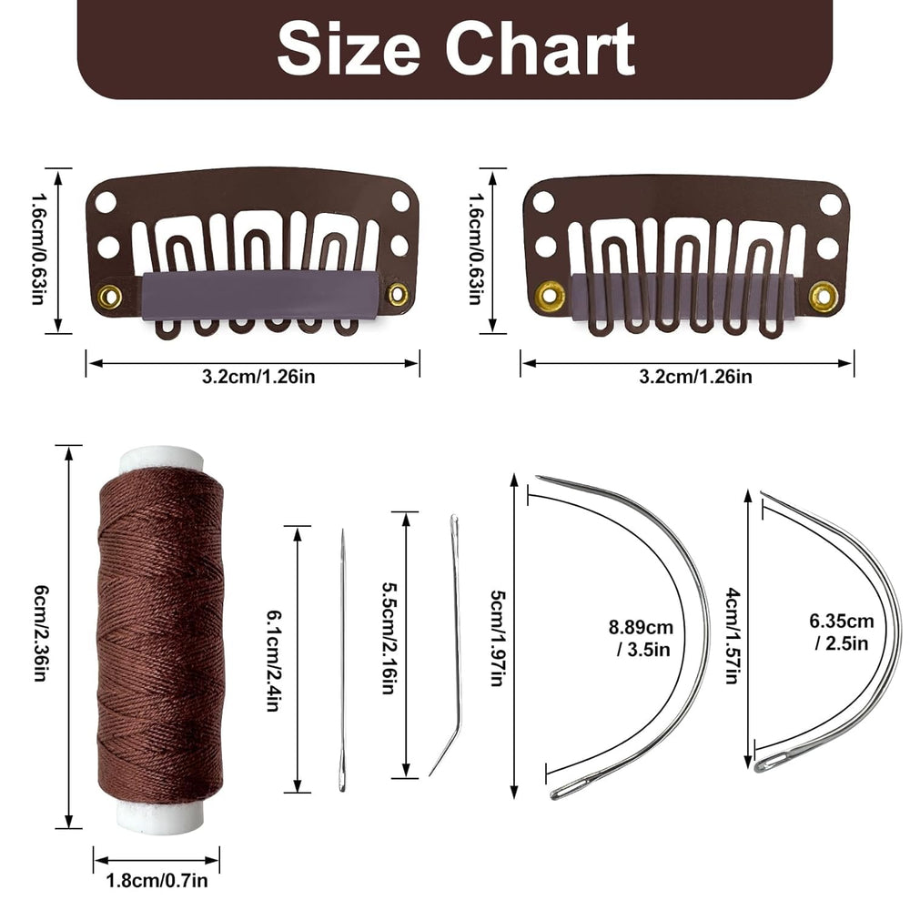 MUIIGOOD 6-teeth U-shape wig clip provides strong grip without slipping.