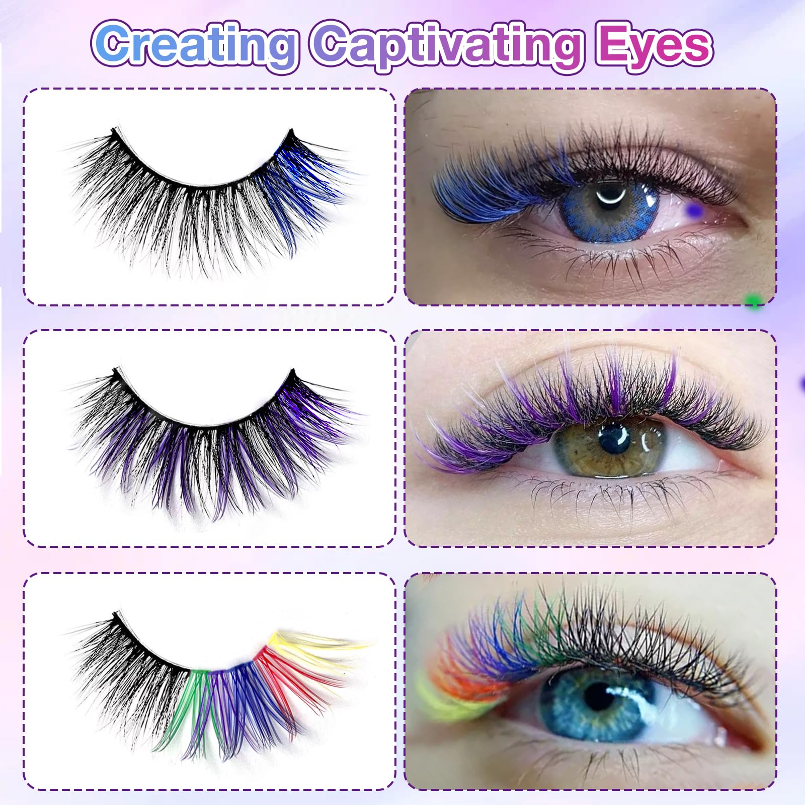 MUIIGOOD green 14mm colorful cluster lashes for enhanced everyday color.